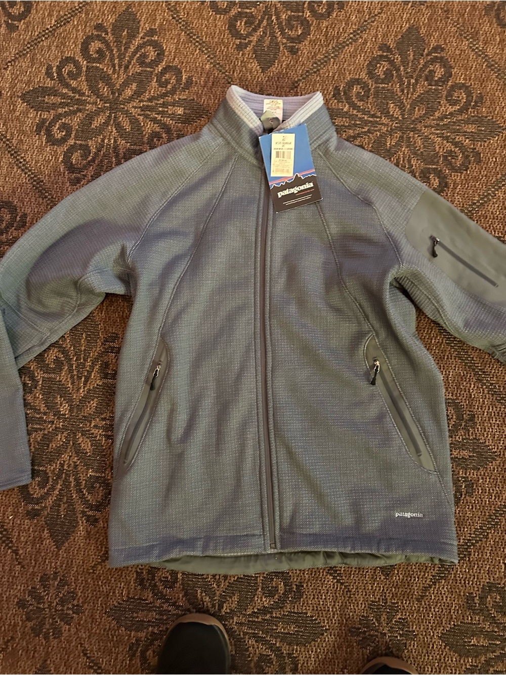 Patagonia NWT Blue Grey R1 Granular Fleece Jacket - Awesome Jacket in Men’s XL